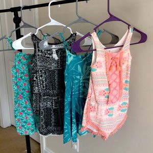 3 rompers and 1 dress - all size 4-5!